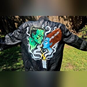 Handpainted FRANKENSTEIN AND BRIDE jacket